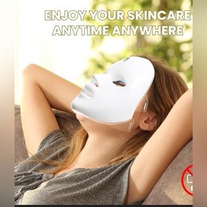 LED Face Therapy 7 Color Photon Blue & Red Light Mask Skin